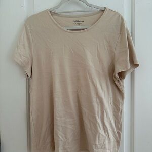 croft & barrow Beige Short-Sleeve Crew Neck Tee